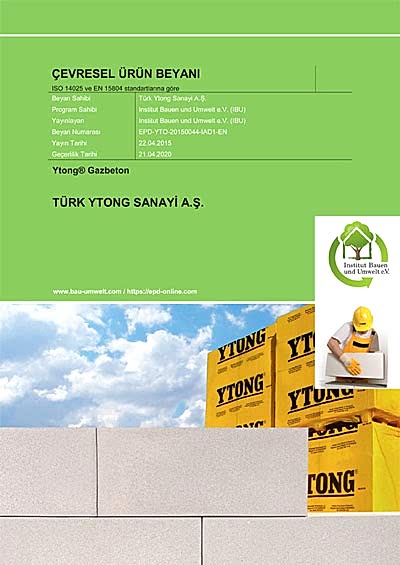 Çevresel Ürün Beyanı - Blok